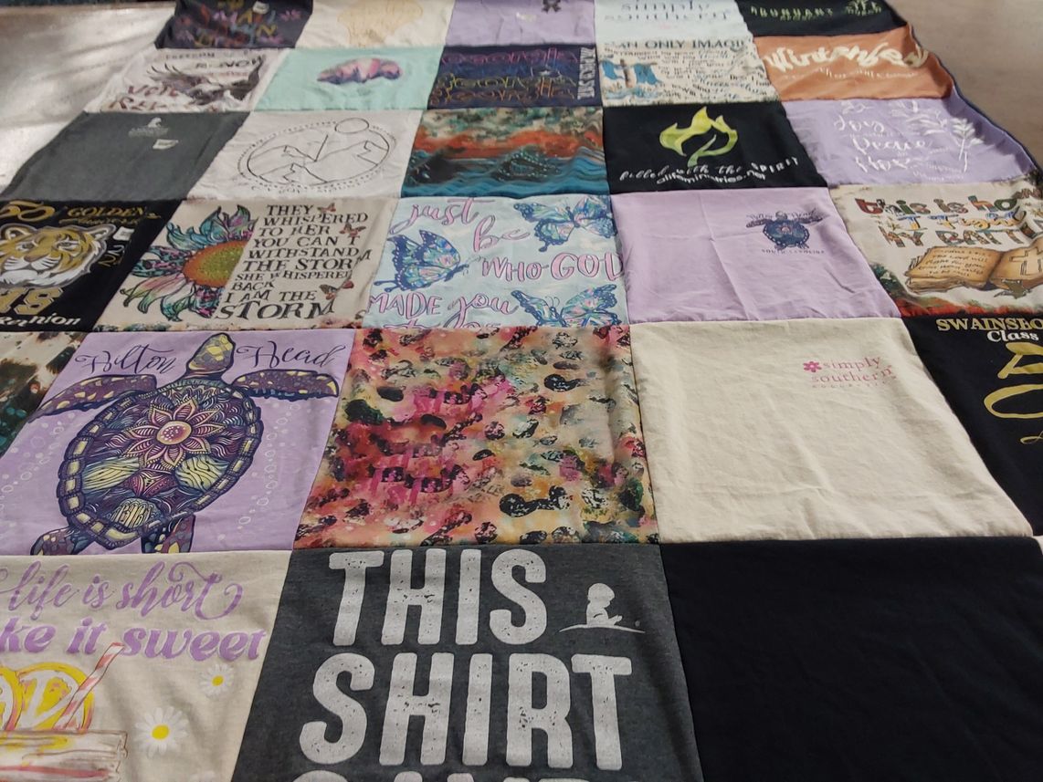 T-shirt quilt from swainsboro high school by Betty from GA
