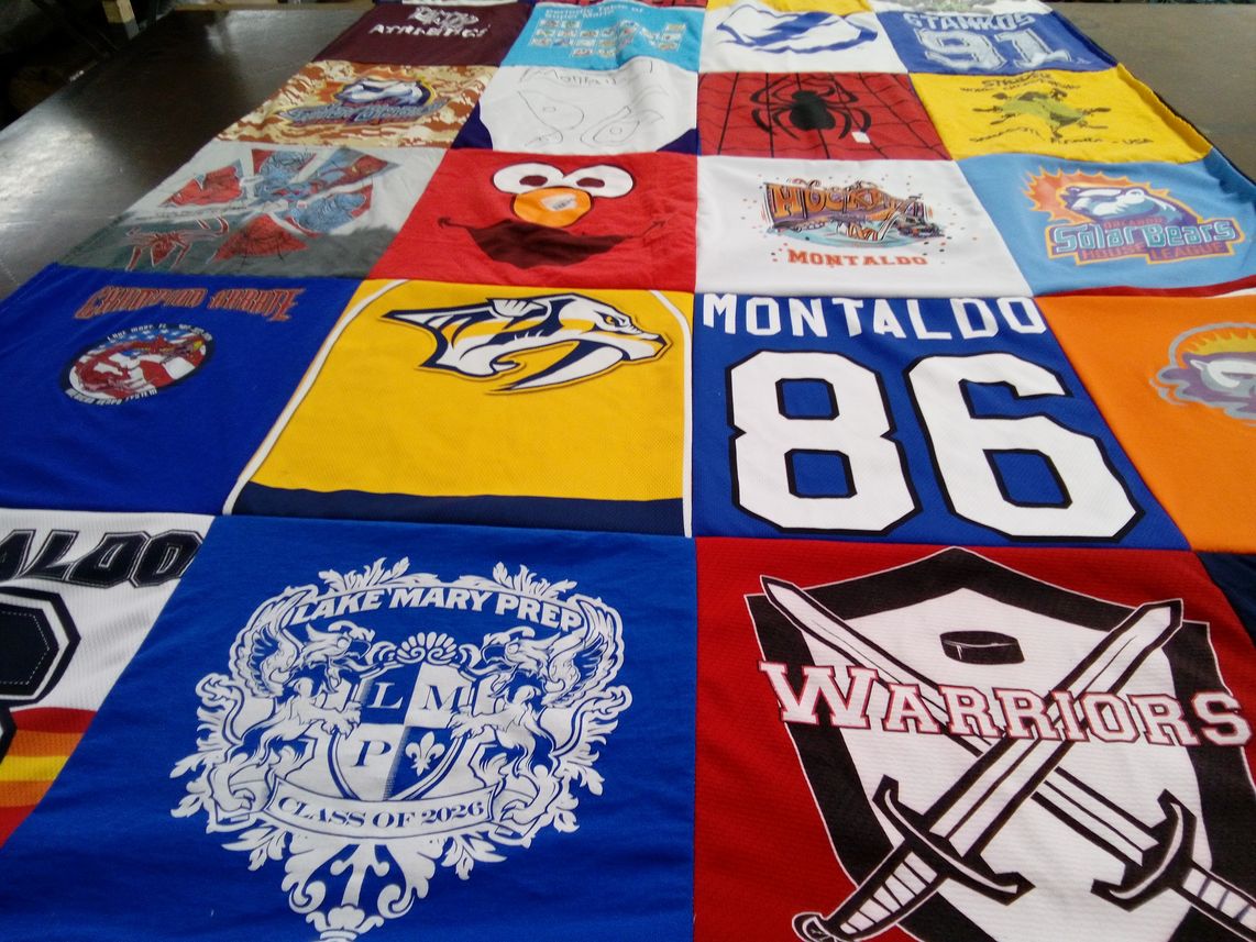 T-shirt quilt featuring nashville predators, orlando solar bears by Thomas from FL
