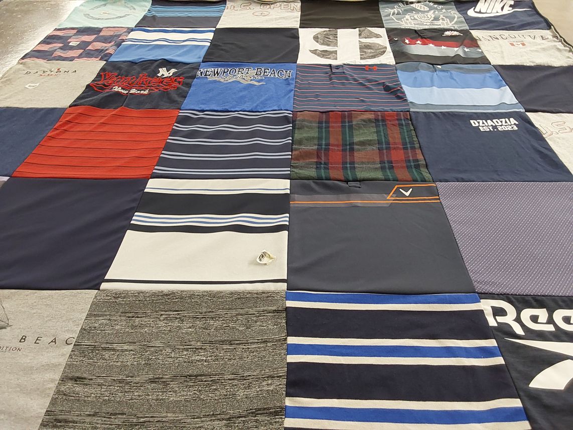 T-shirt quilt with beach themes by Jean from FL