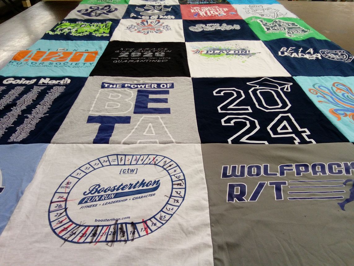 T-shirt quilt featuring wolfpack by Lisa from GA