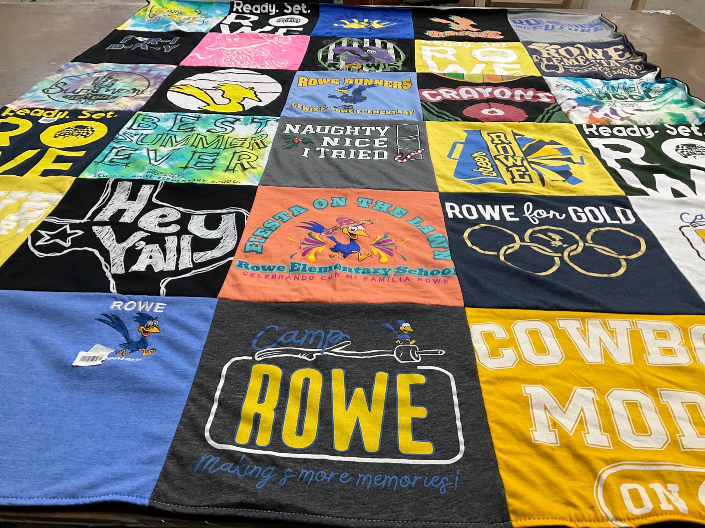 T-shirt quilt from rowe elementary school by Jeffrey from NV