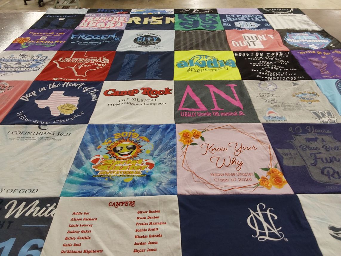 T-shirt quilt featuring n/a by JAMIE from TX