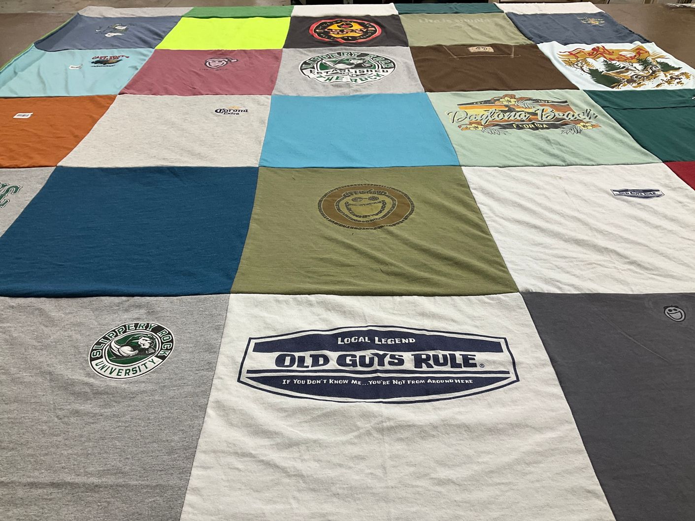 T-shirt quilt from slippery rock university by Shara from PA