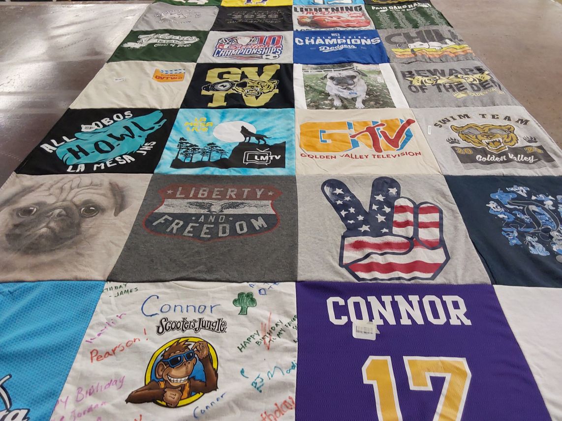 T-shirt quilt from golden valley high school by Cassandra from CA