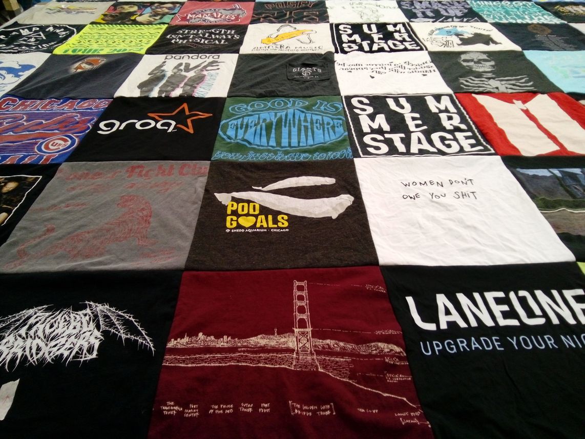 T-shirt quilt featuring chicago cubs by Gina from CA
