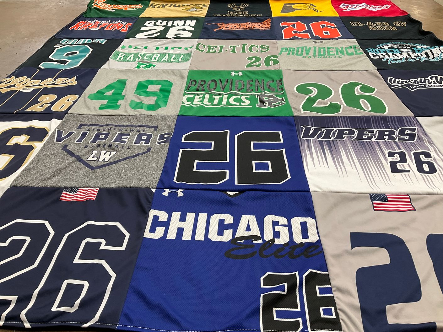 T-shirt quilt featuring chicago elite, princeton vizers baseball by Chris from IL