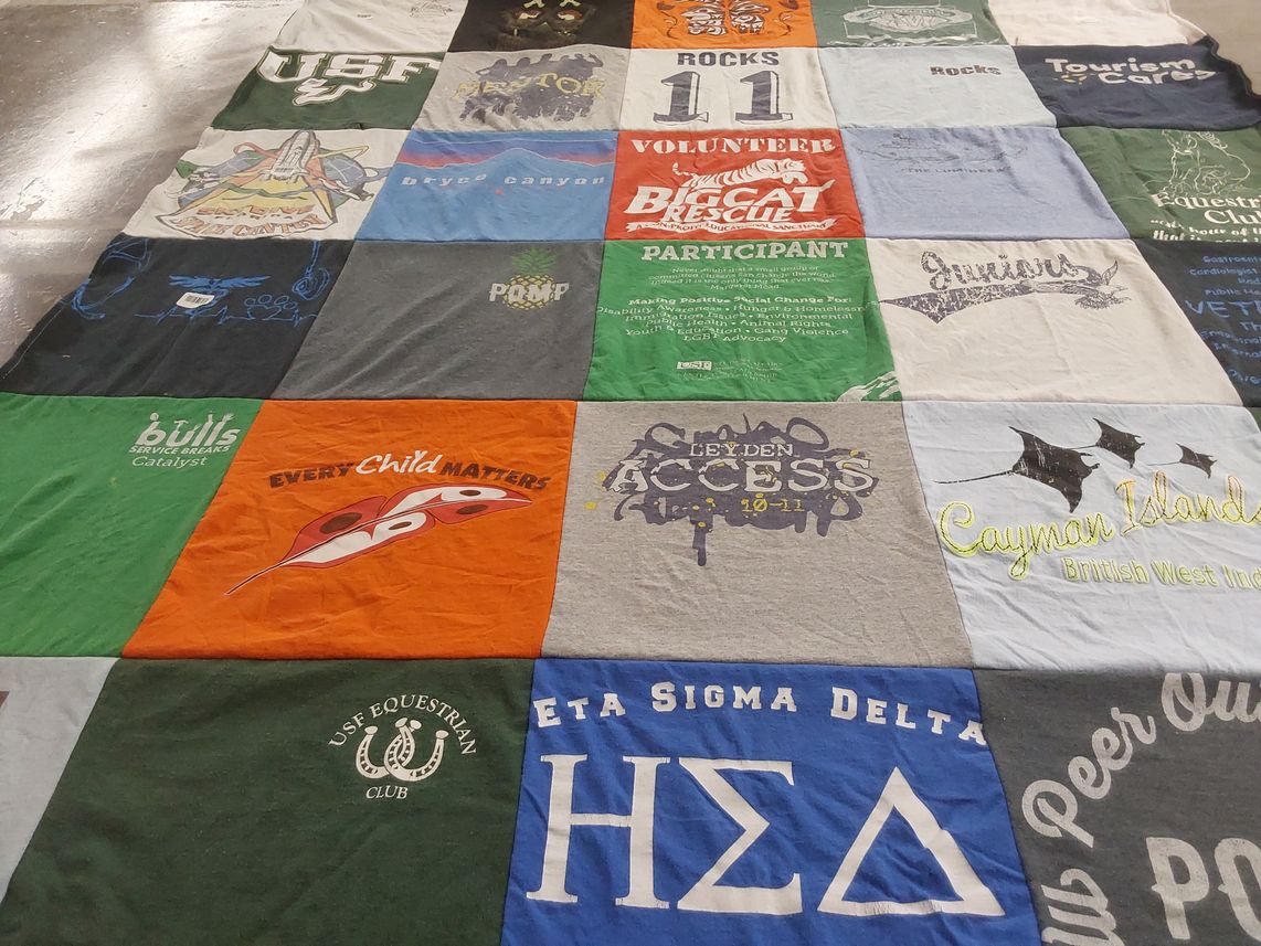 T-shirt quilt from university of south florida by Kristina from WA