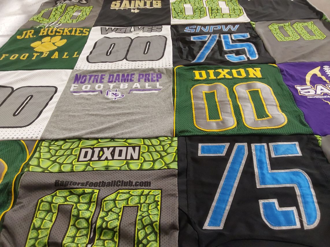 T-shirt quilt featuring jr huskies football, dixon football by Steve from AZ