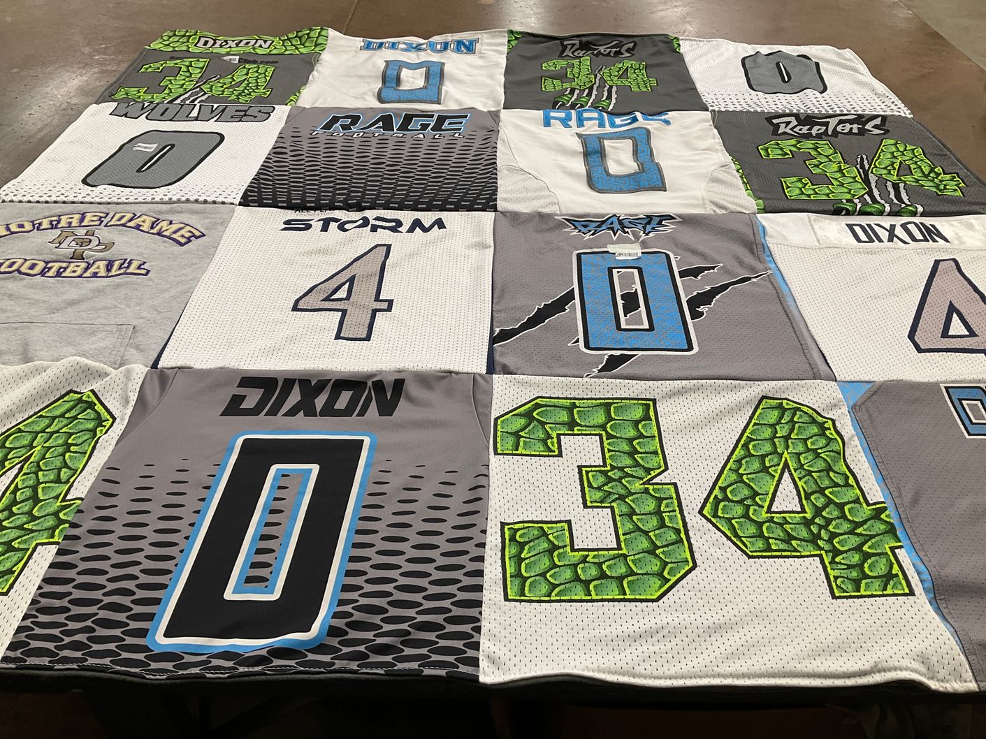T-shirt quilt featuring dixon wolves by Steve from AZ