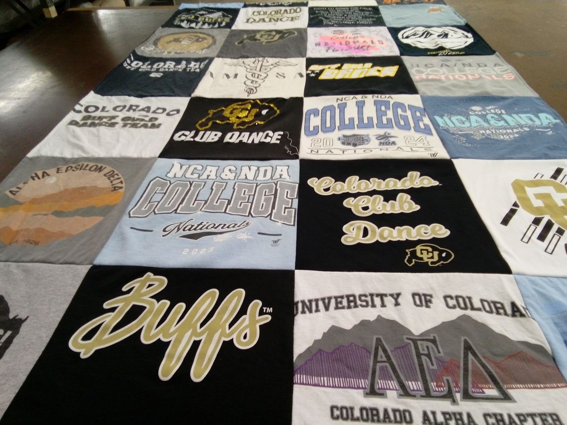 T-shirt quilt featuring buffs by Kimberly from CO