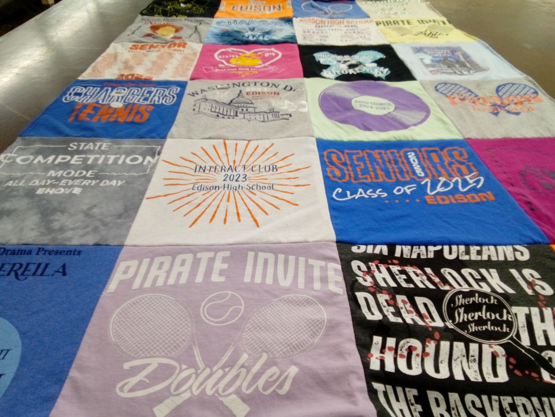 T-shirt quilt featuring chargers tennis by Rowen from OH