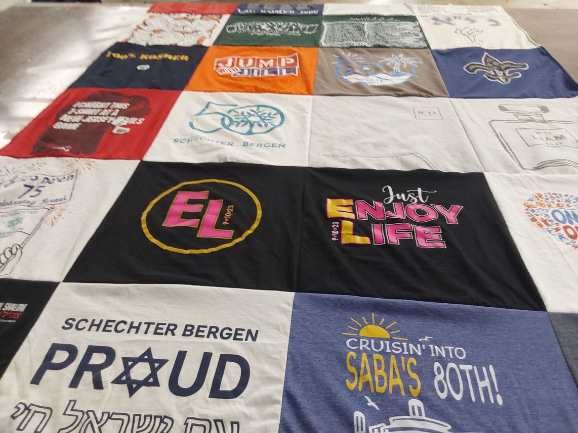 T-shirt quilt from schechter bergen school by Rona from NJ