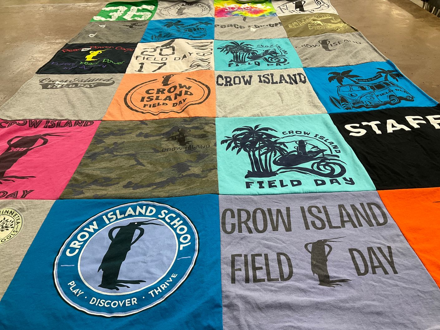 T-shirt quilt from crow island school by Christie from IL