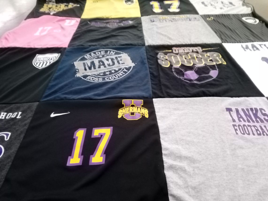 T-shirt quilt from sherman university by Julie from OH