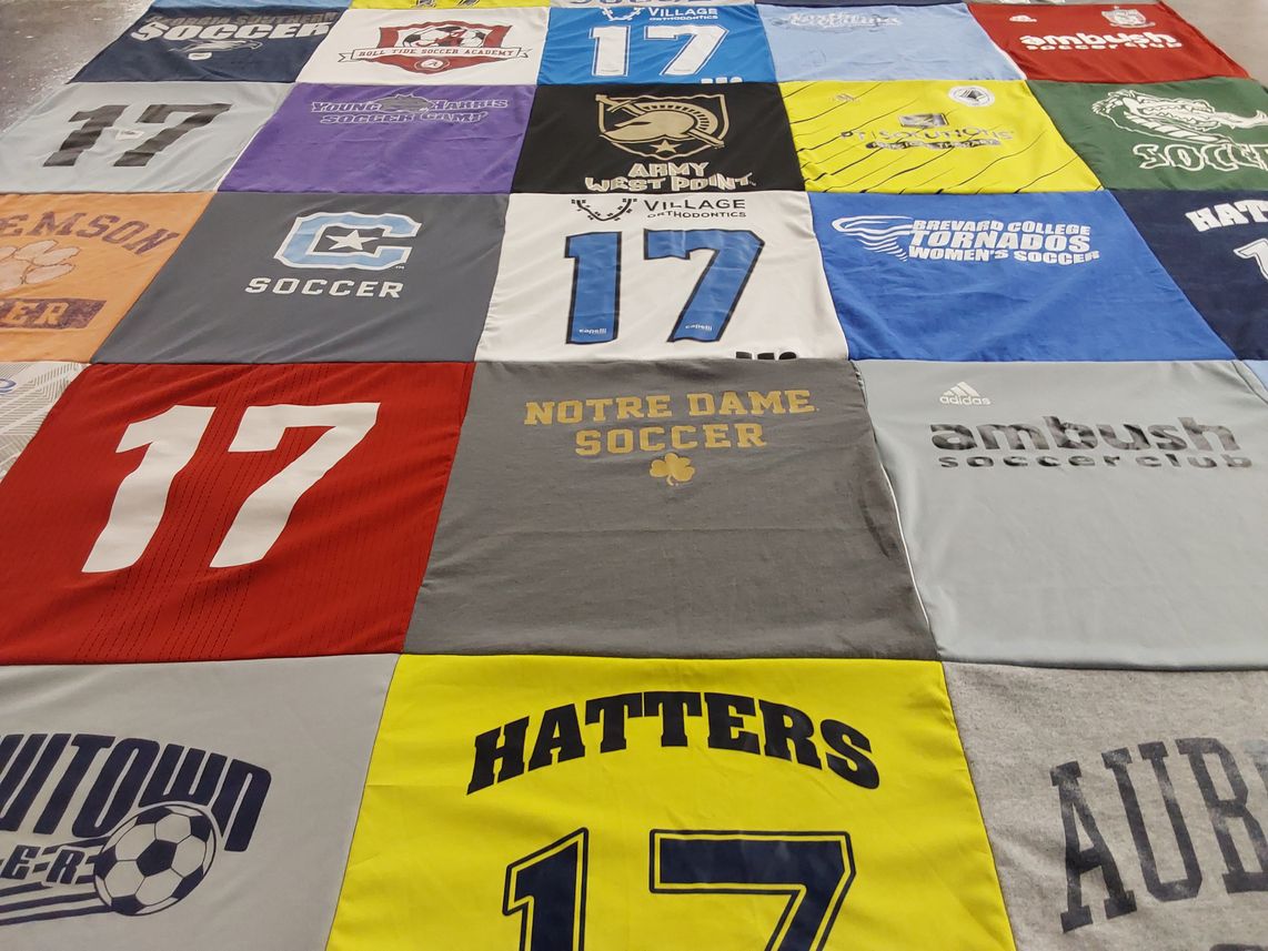 T-shirt quilt featuring hatters by Nicole from GA