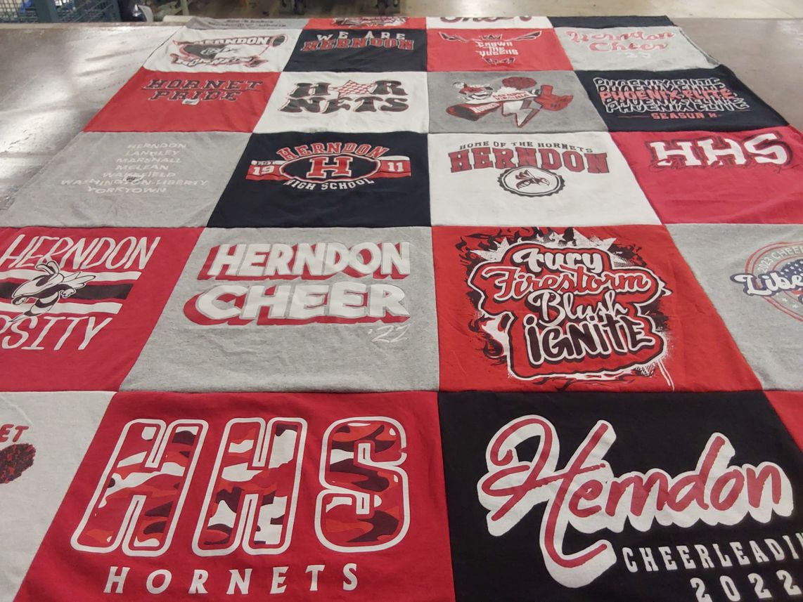 T-shirt quilt featuring herndon hornets by Karen from VA