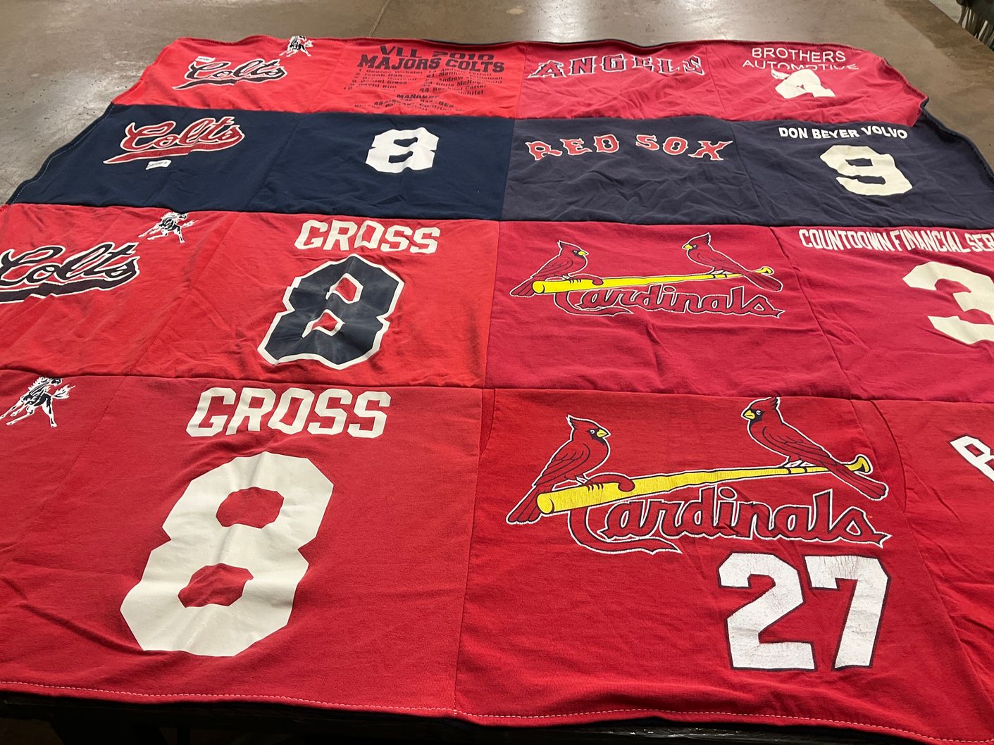 T-shirt quilt featuring major league baseball, st. louis cardinals by Linda from VA