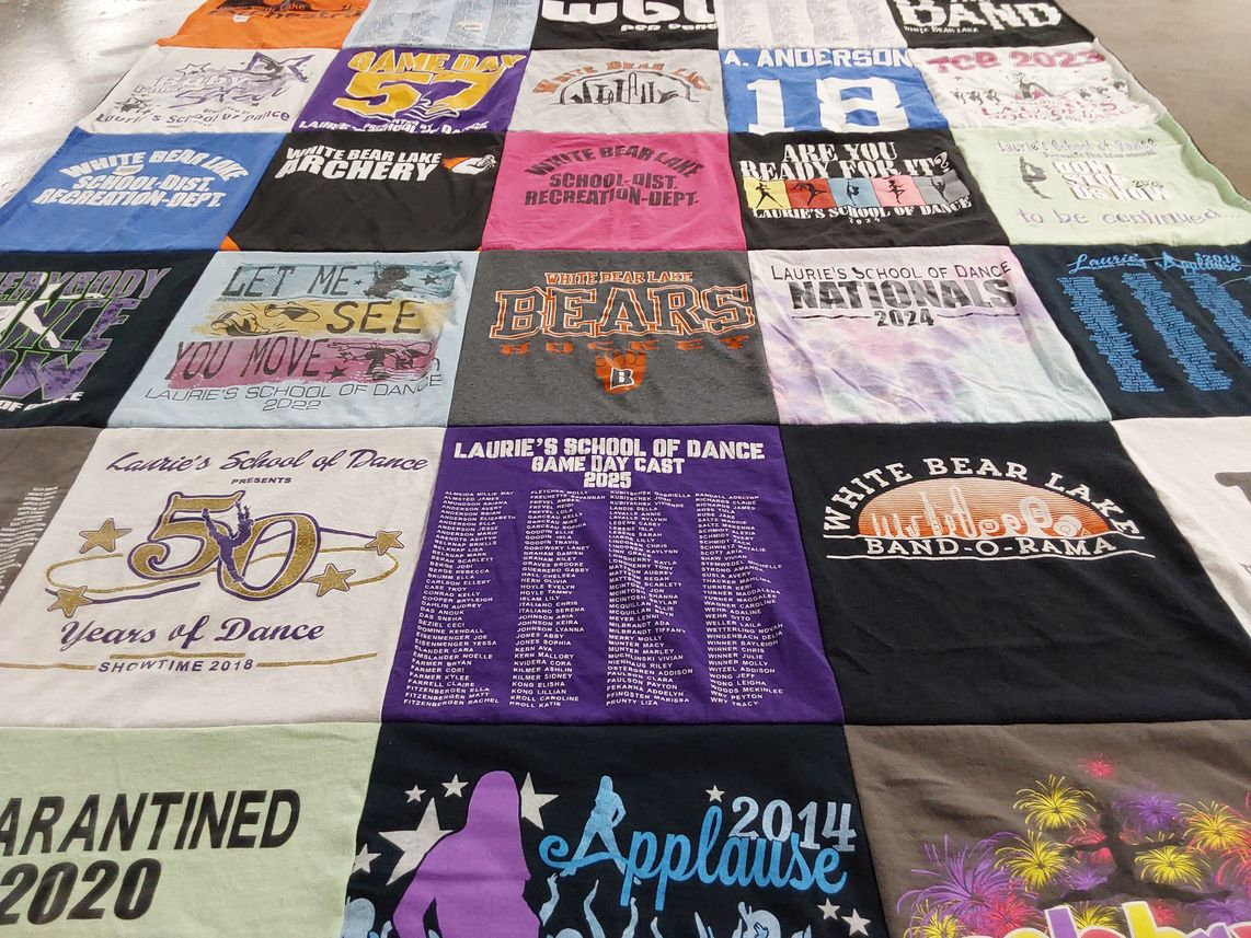 T-shirt quilt from white bear lake high school by Amy from MN