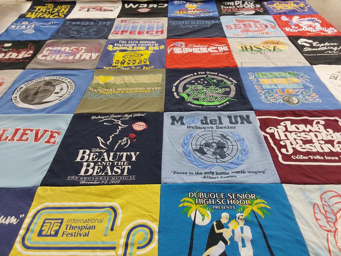 T-shirt quilt from dubuque senior high school by Jennifer from IA