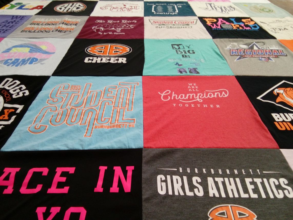 T-shirt quilt from burkburnett high school by Audrey from TX