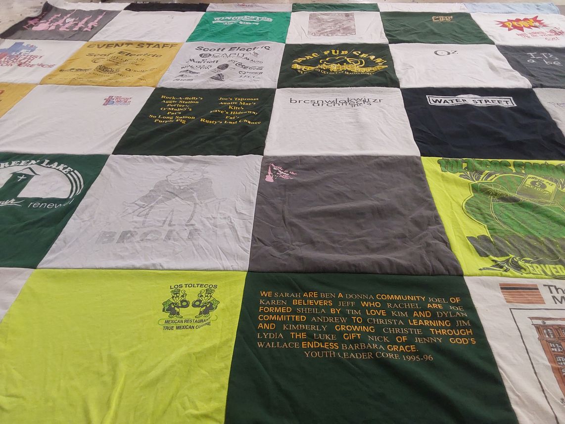 T-shirt quilt with community, event organization themes by Joel from VA
