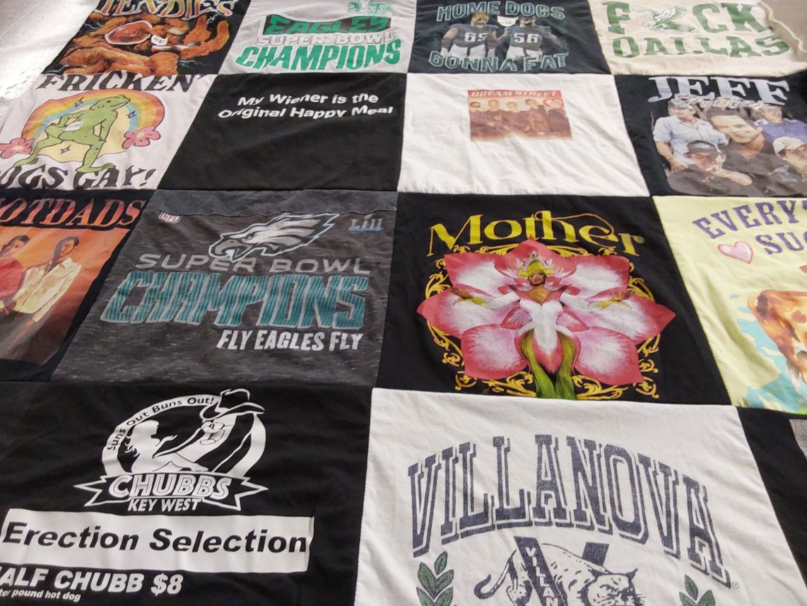T-shirt quilt featuring philadelphia eagles by Maribeth from PA
