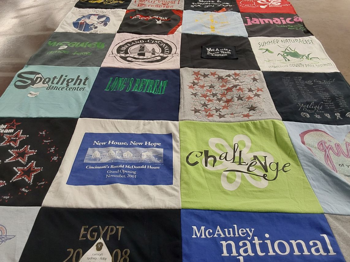 T-shirt quilt featuring mcauley dance team by Carly from OH