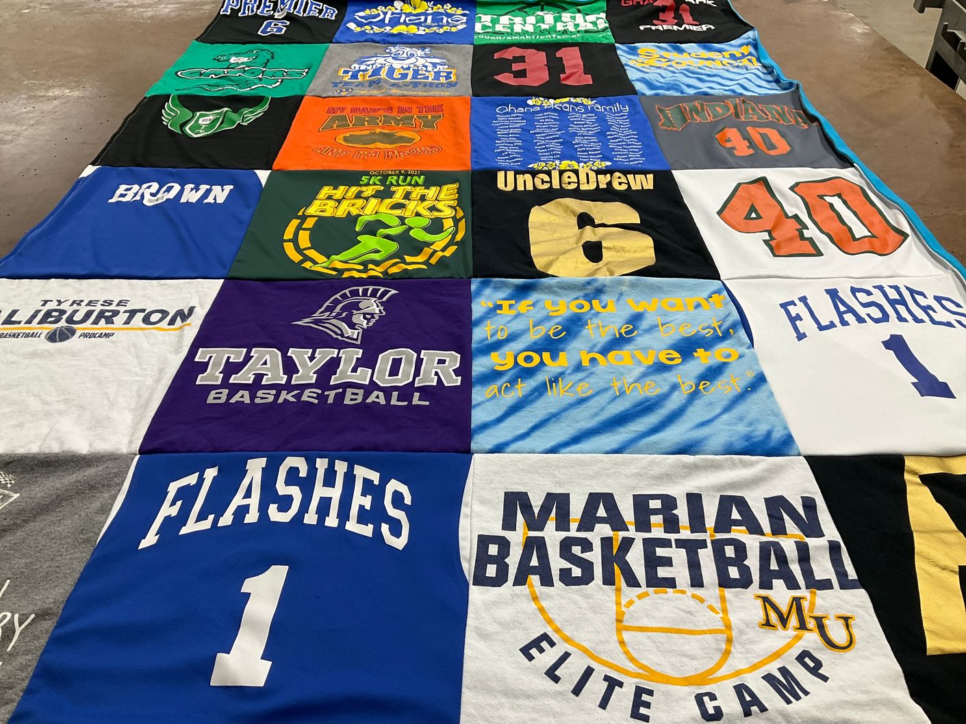 T-shirt quilt featuring flashes basketball by Heather from IN
