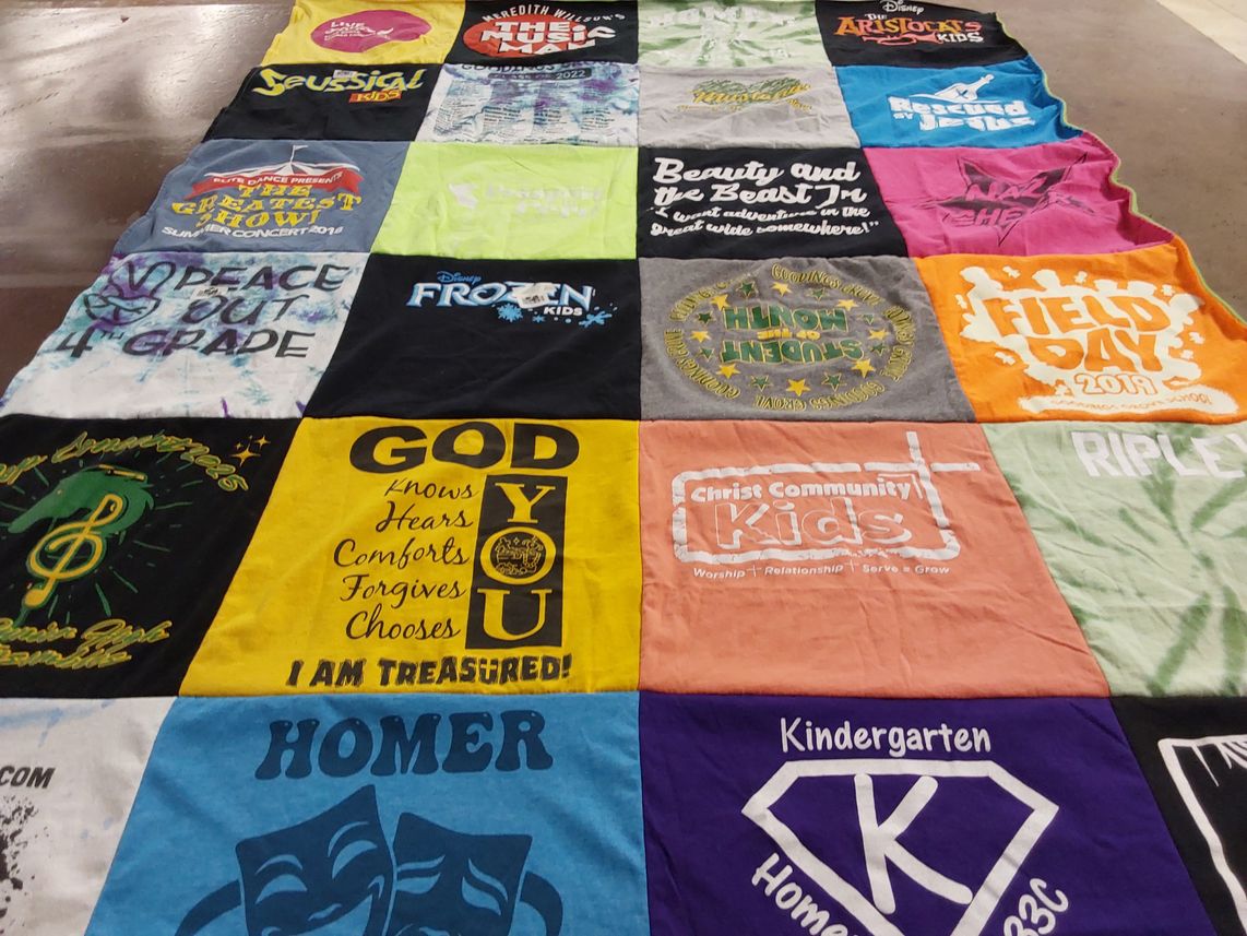 T-shirt quilt from homer community consolidated school district 33c by Jessica from IL