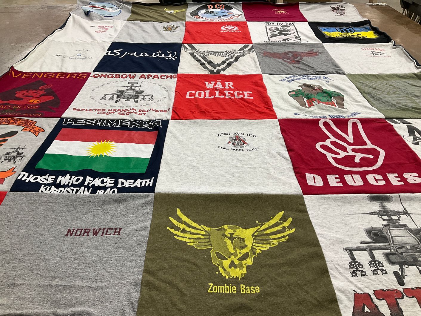 T-shirt quilt from norwich university by Will from VA