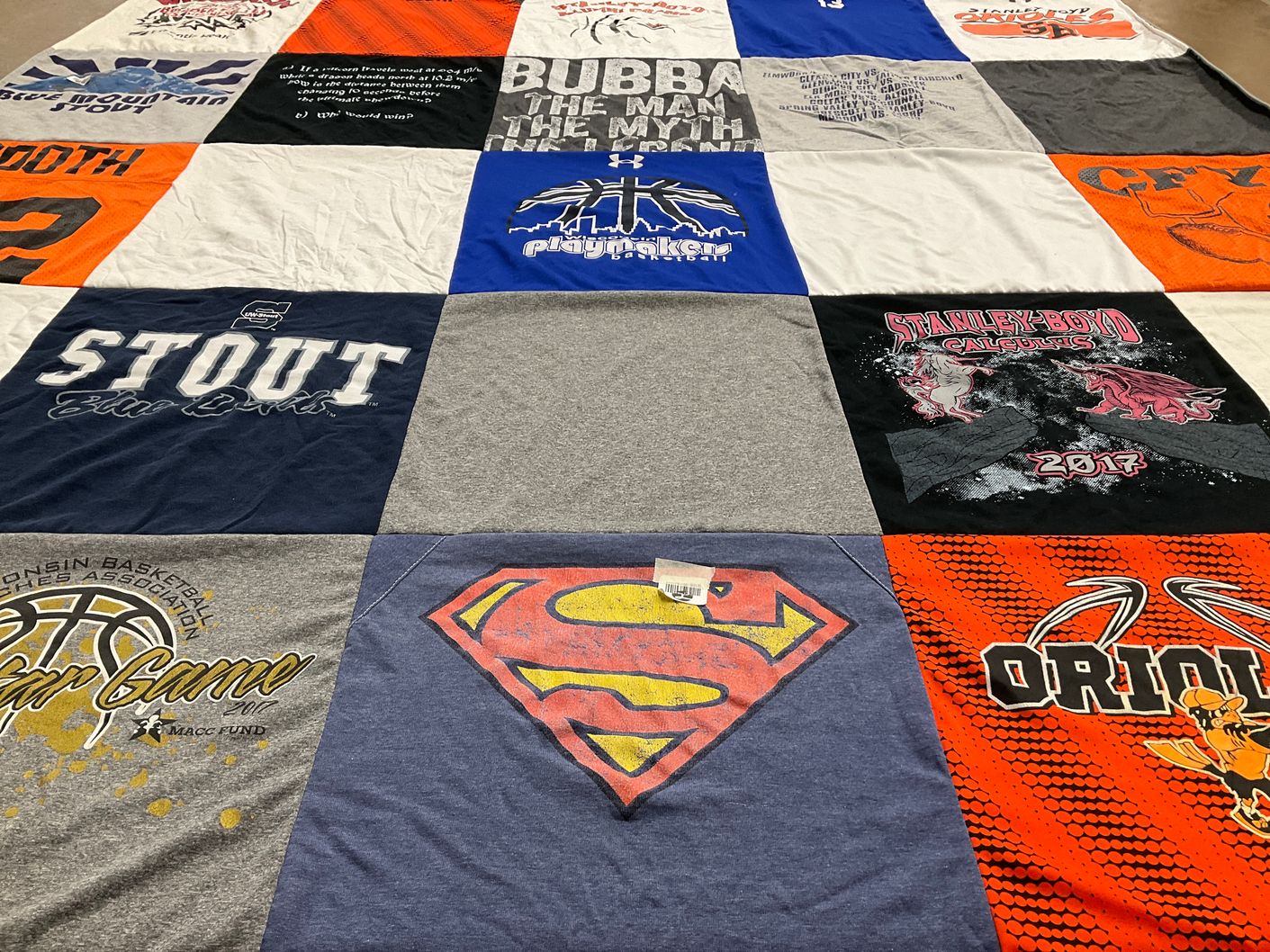 T-shirt quilt featuring stanley-boyd high school by Kelly from WI
