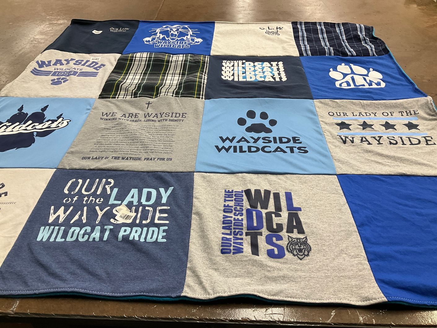 T-shirt quilt featuring wayside wildcats by Christa from IL