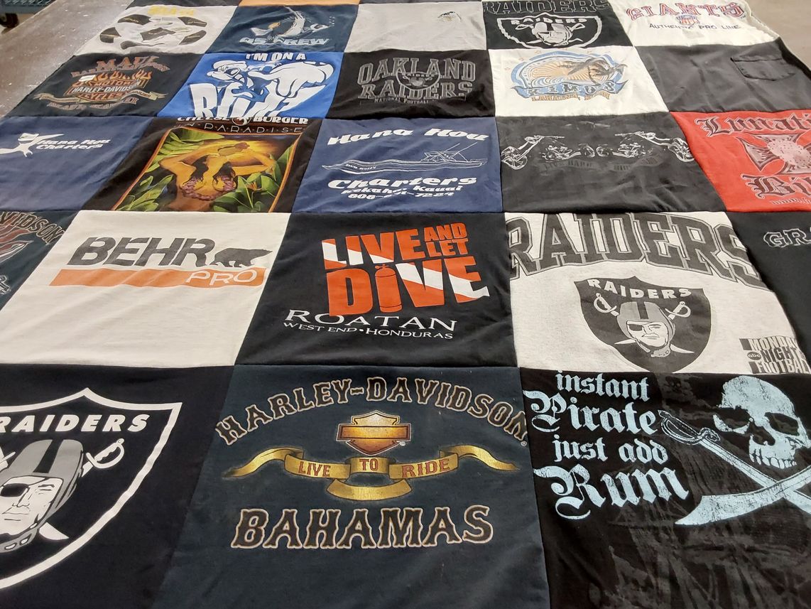 T-shirt quilt featuring oakland raiders by Sheby from CA