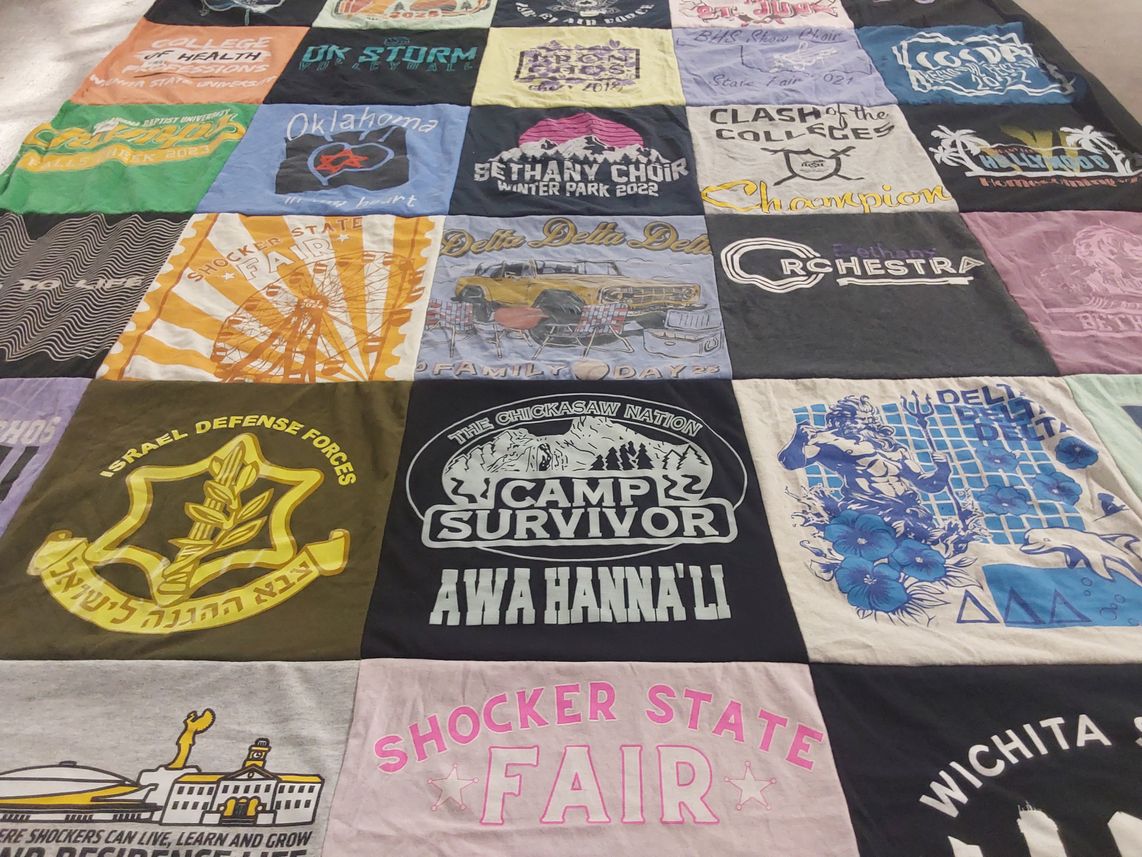 T-shirt quilt from wichita state university by Ginger from OK