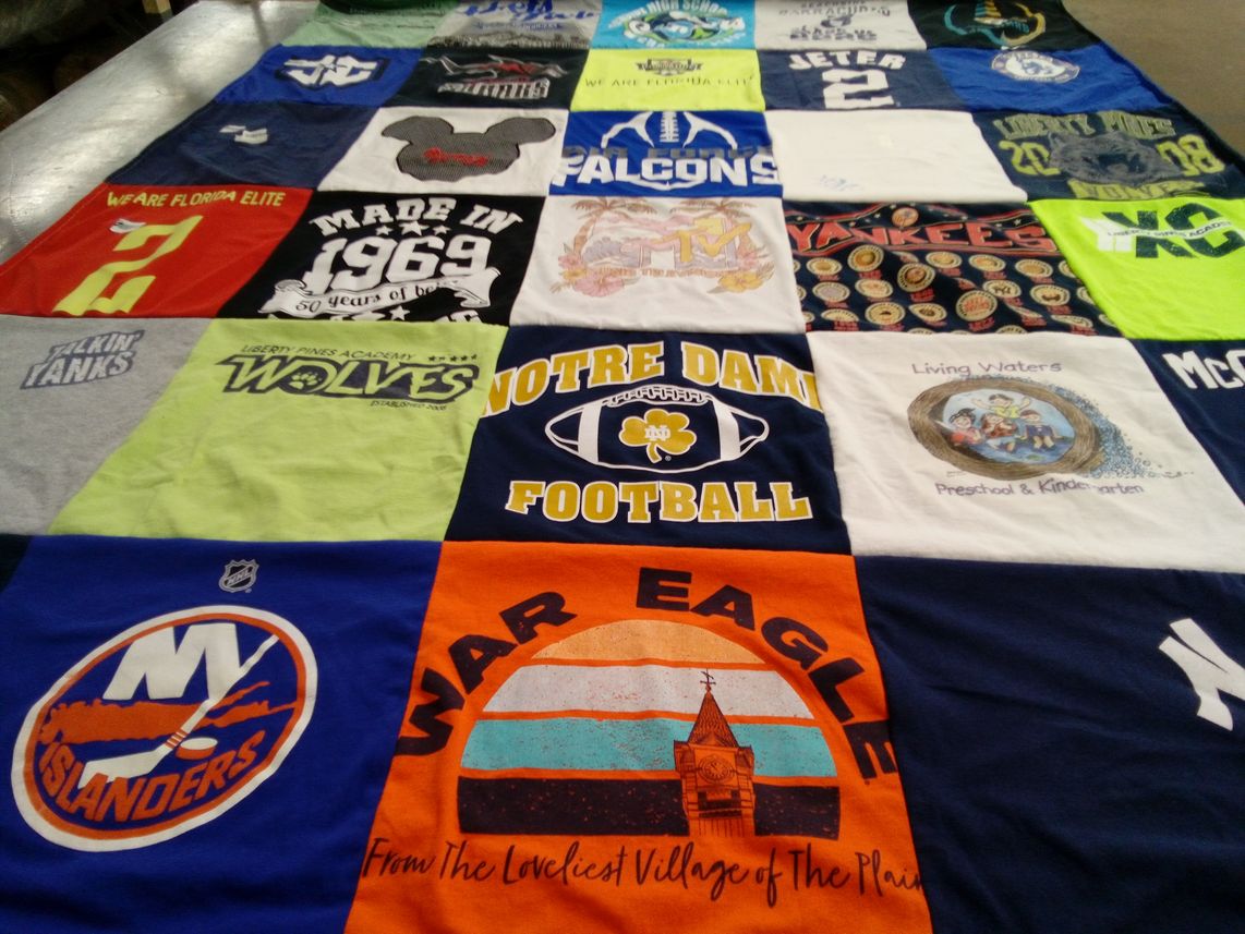 T-shirt quilt featuring new york islanders, auburn university tigers by Laura from FL