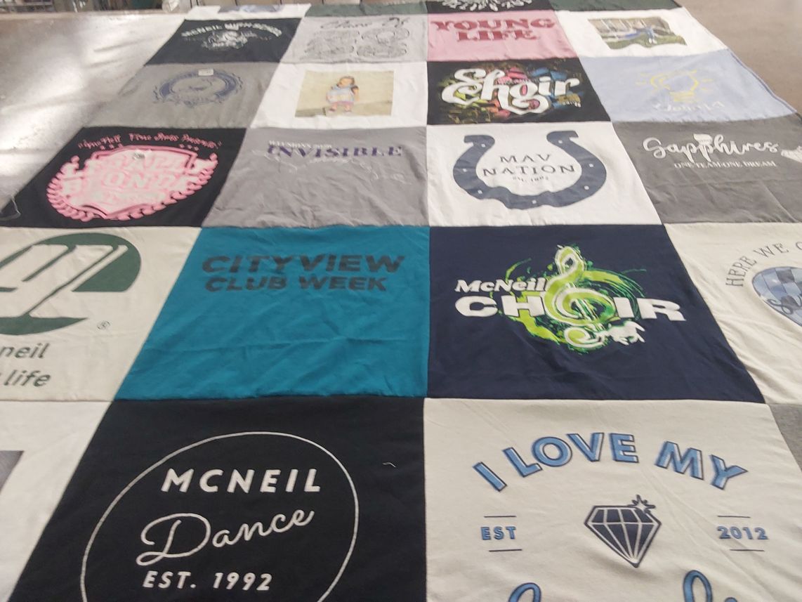 T-shirt quilt from mcneil high school by Rene from TX