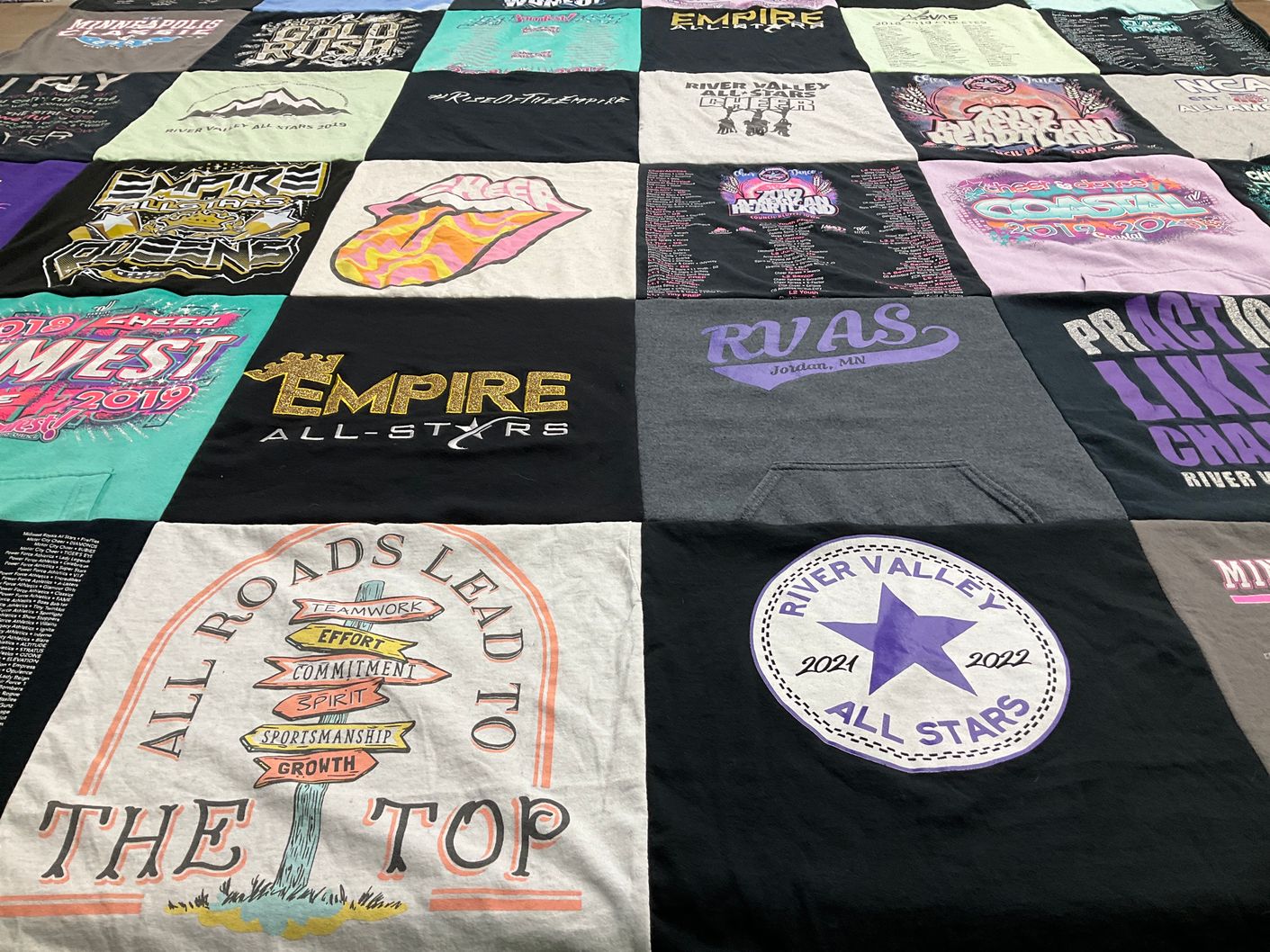 T-shirt quilt featuring river valley all stars, empire all stars by Amber from MN