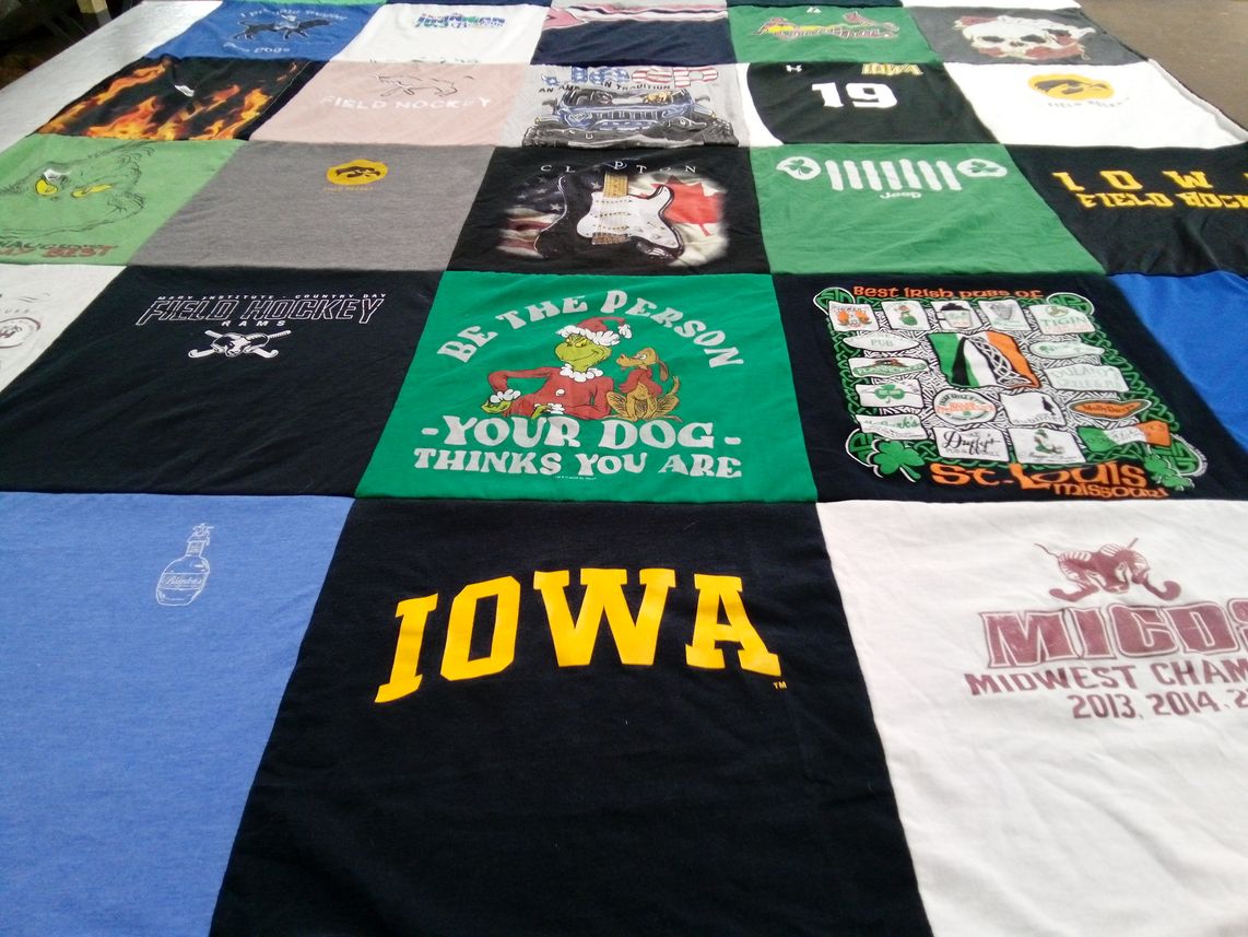 T-shirt quilt featuring iowa field hockey team by Margot from MO