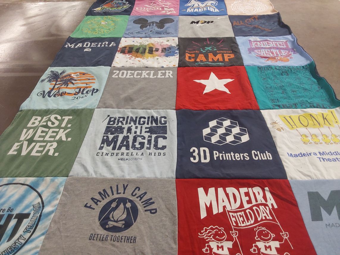 T-shirt quilt from madeira middle school by Kristen from OH