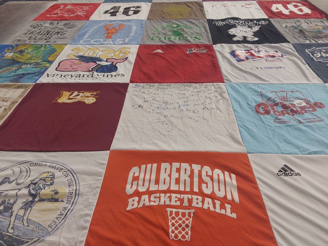 T-shirt quilt from lansdale school, culbertson by Eileen from PA