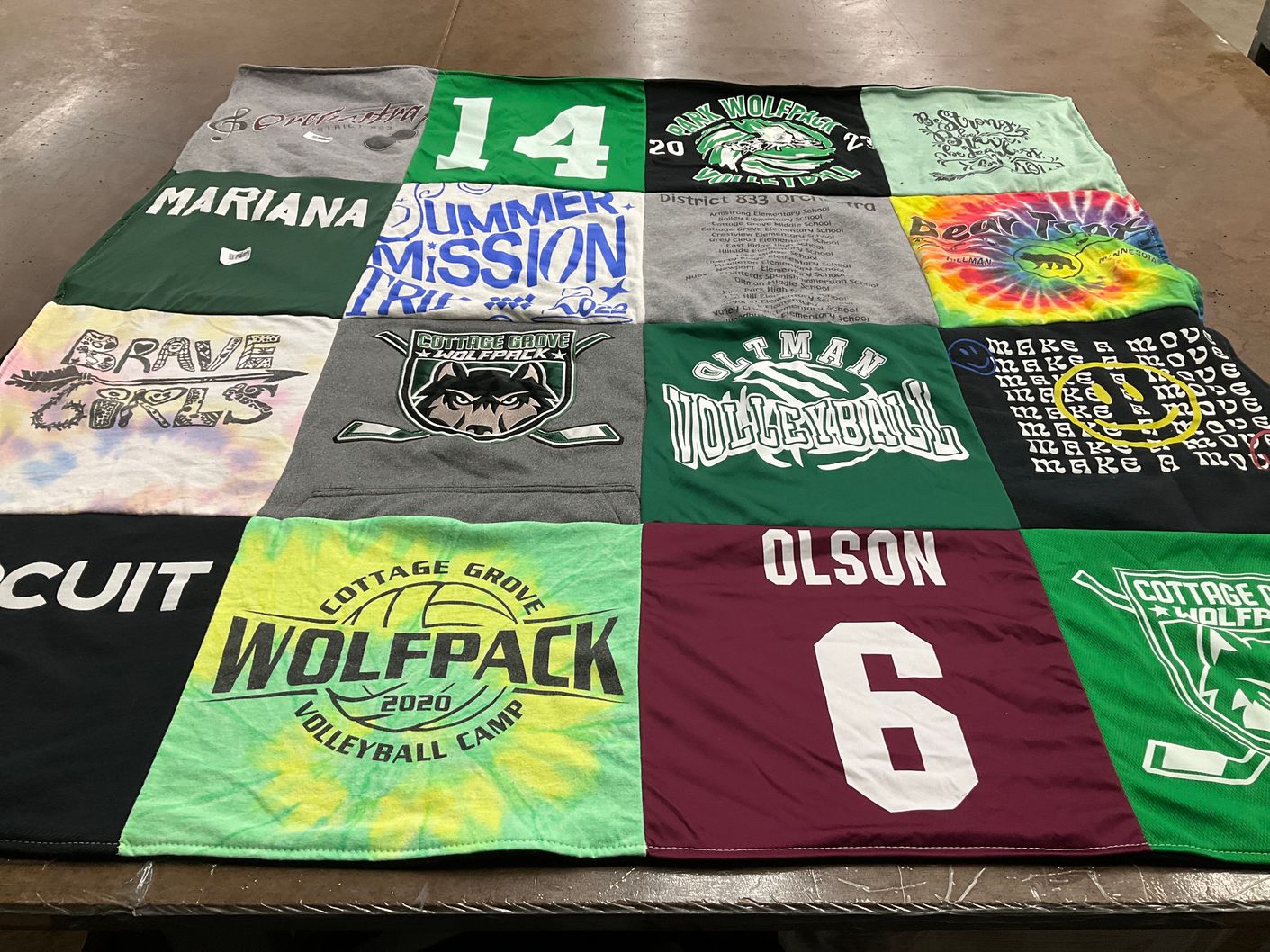 T-shirt quilt featuring cottage grove wolfpack volleyball by JoLynn from MN