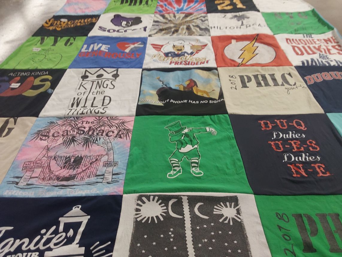 T-shirt quilt from duquesne university by Mikayla from PA