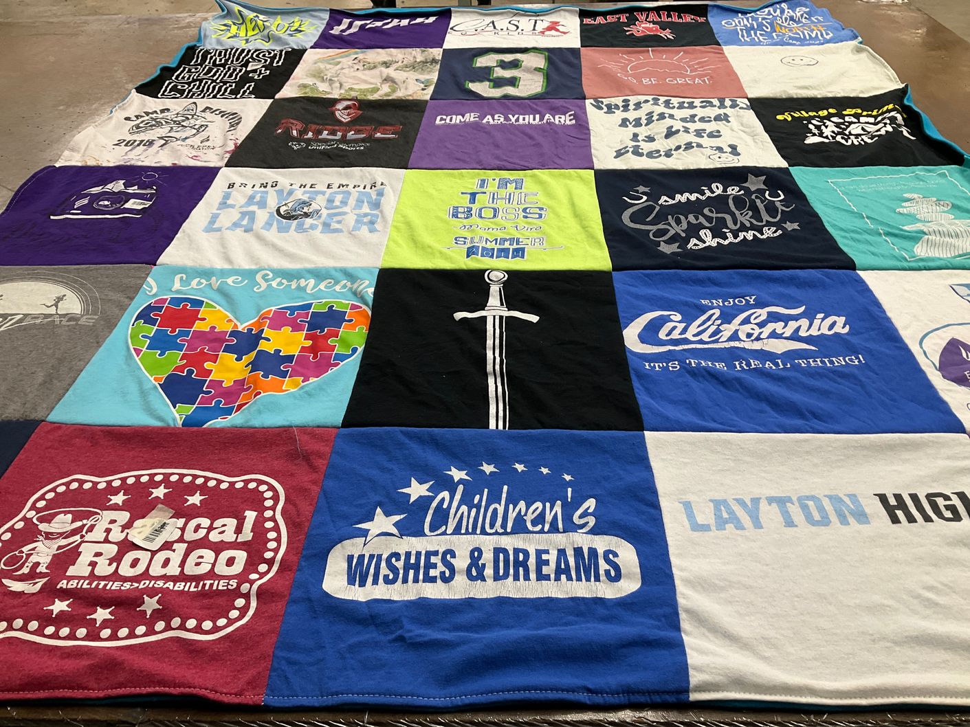T-shirt quilt from layton high school by Heather from UT