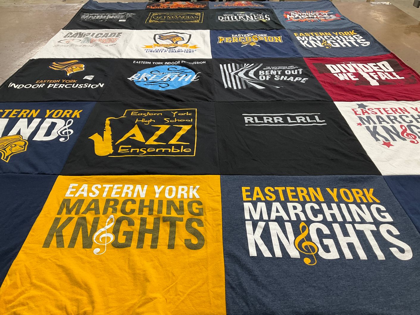 T-shirt quilt featuring eastern york marching knights by Beth from PA
