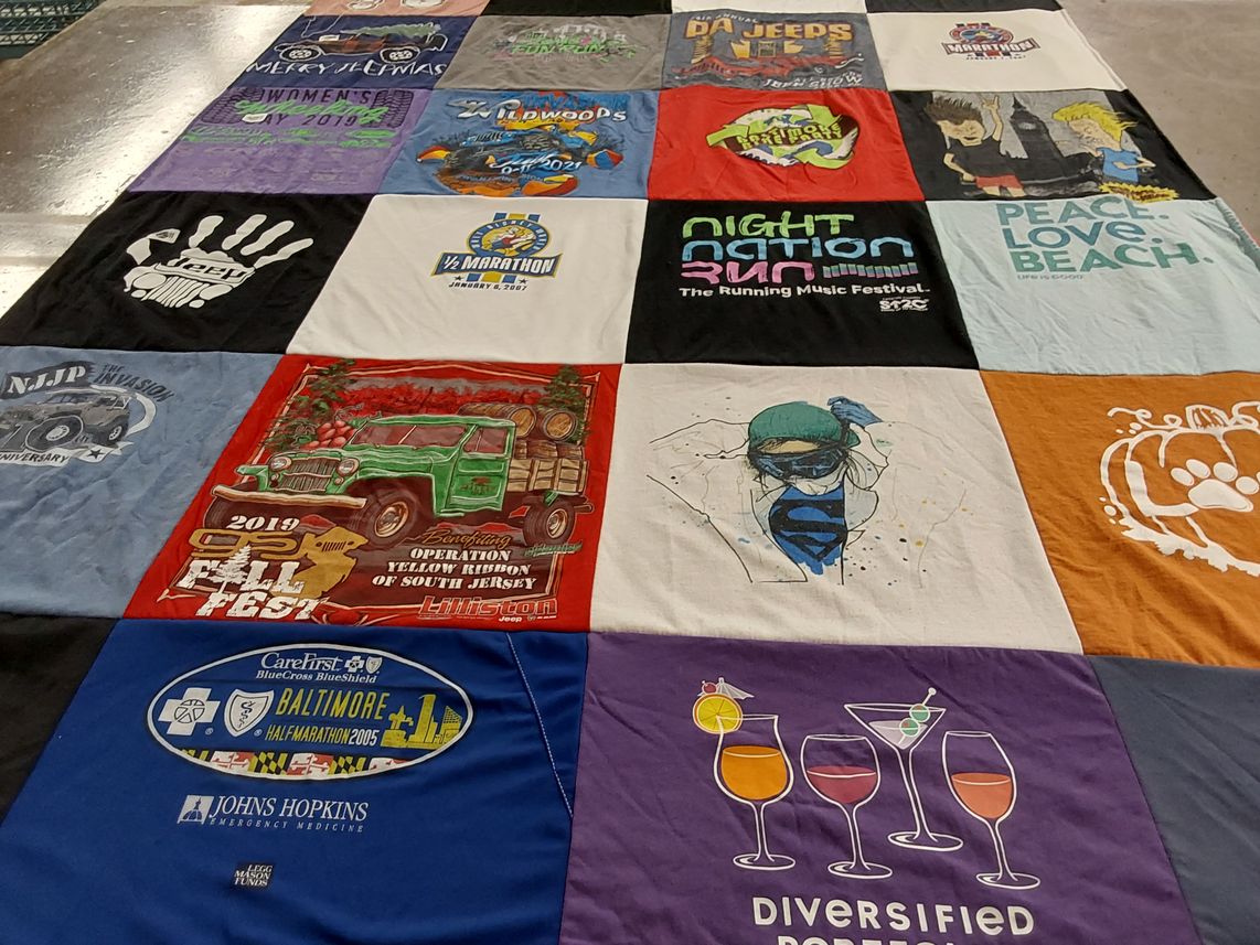 T-shirt quilt from johns hopkins university by Robin from SC