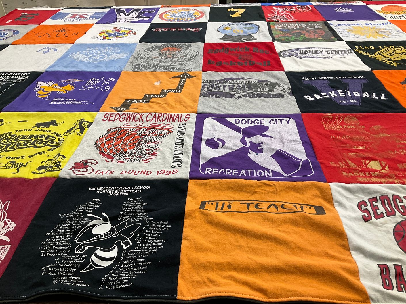 T-shirt quilt featuring sedgwick cardinals by Natalie from KS