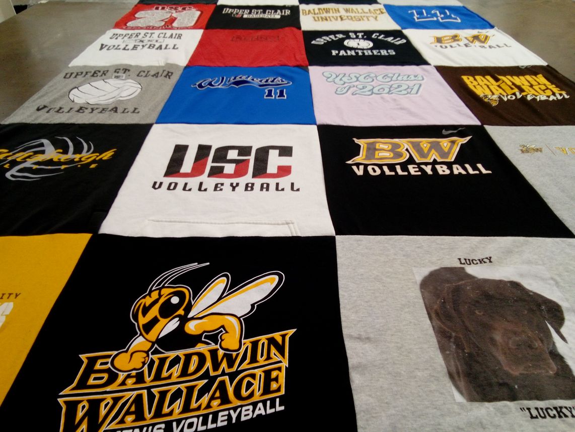 T-shirt quilt featuring baldwin wallace university volleyball, upper st. clair volleyball by Dianne from PA