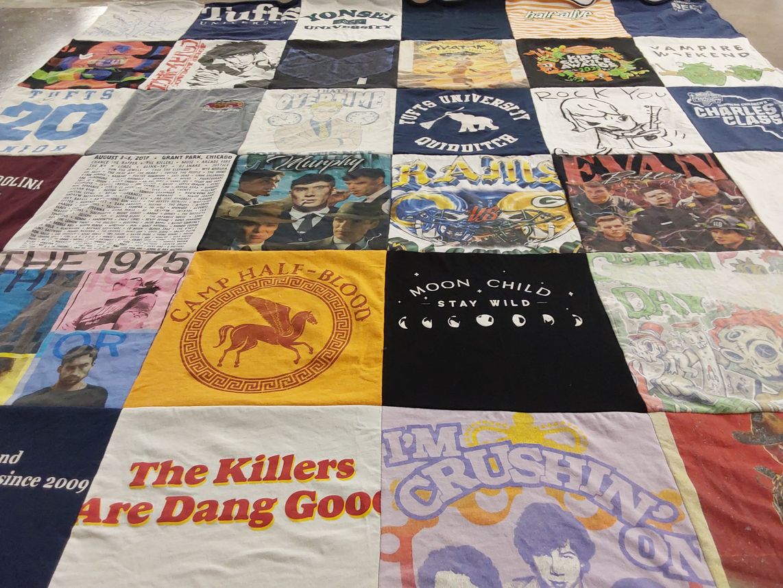 T-shirt quilt featuring rams by Anna from CA