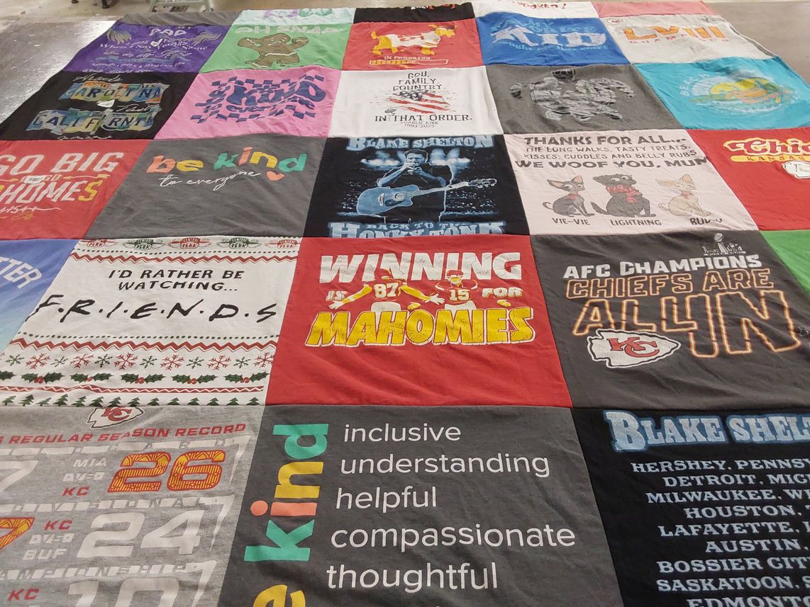 T-shirt quilt featuring kansas city chiefs by Amy from OR