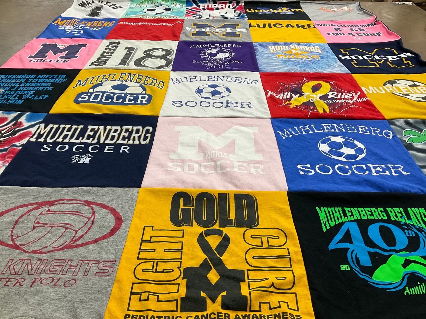 T-shirt quilt featuring muhlenberg soccer by Jennifer from PA